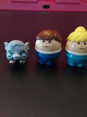 Little People Set of 3 Mini Toy Figures - Blue, Brown & Yellow Hair